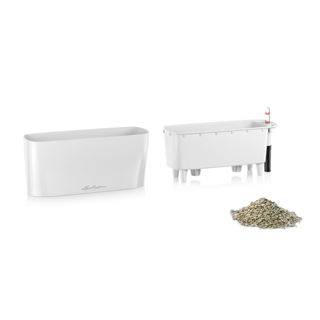 LECHUZA Jardinière DELTA 10 ALL-IN-ONE Blanc brillant