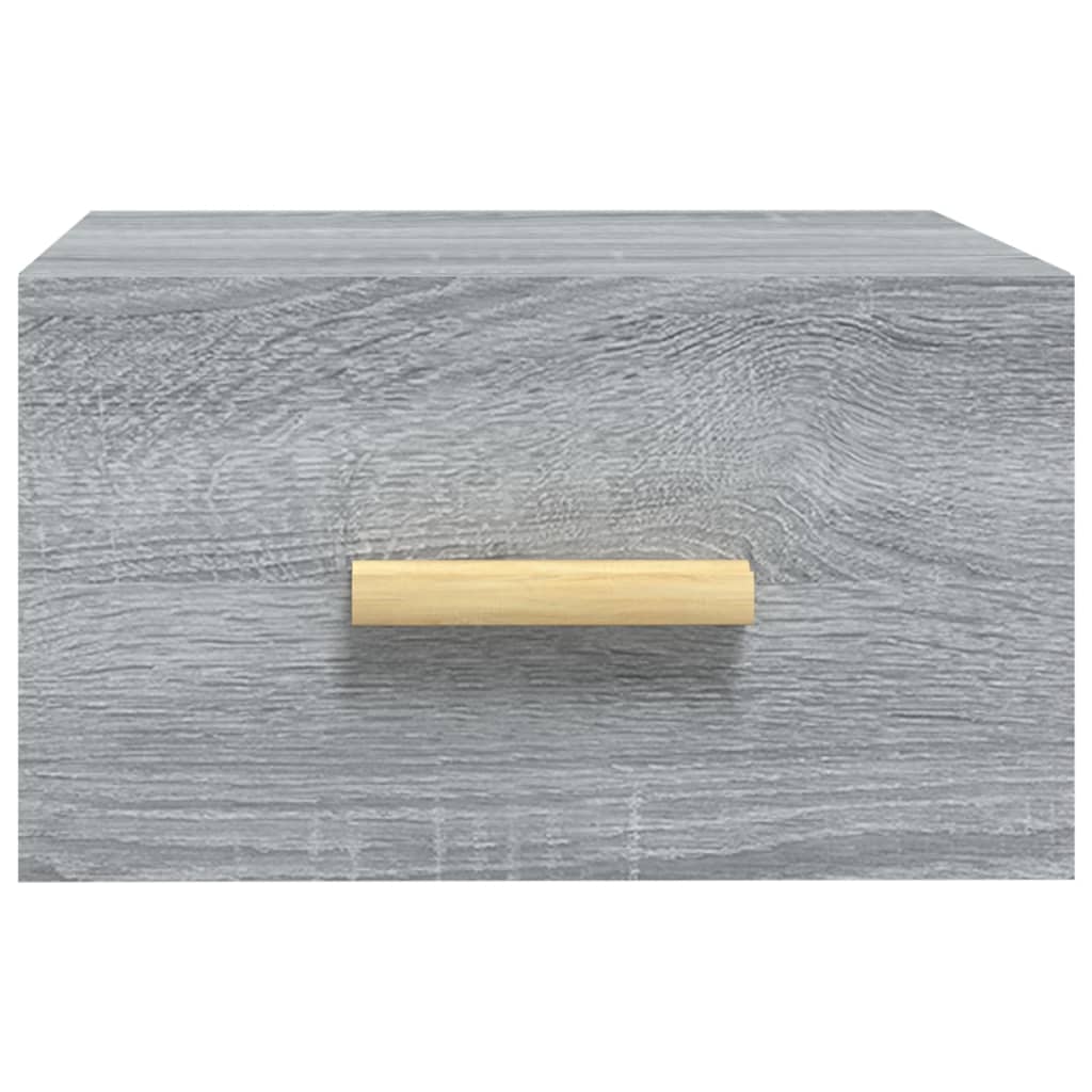 vidaXL Tables de chevet murales 2 pcs sonoma gris 35x35x20 cm