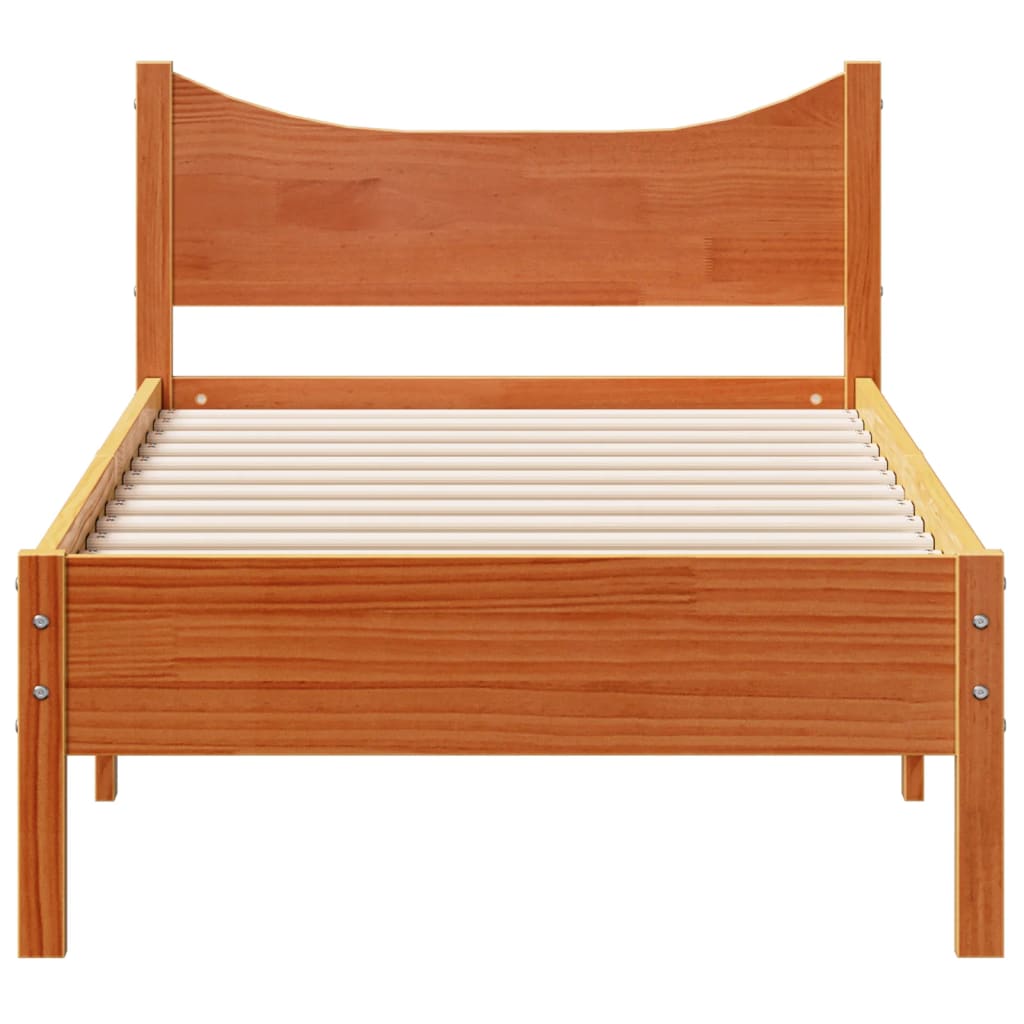 vidaXL Cadre de lit sans matelas cire marron 75x190 cm bois pin massif