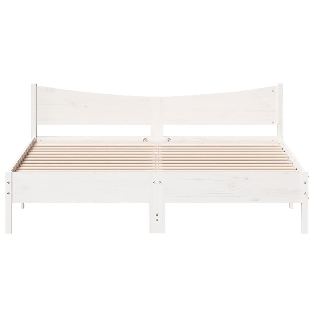 vidaXL Cadre de lit sans matelas blanc 200x200 cm bois massif de pin