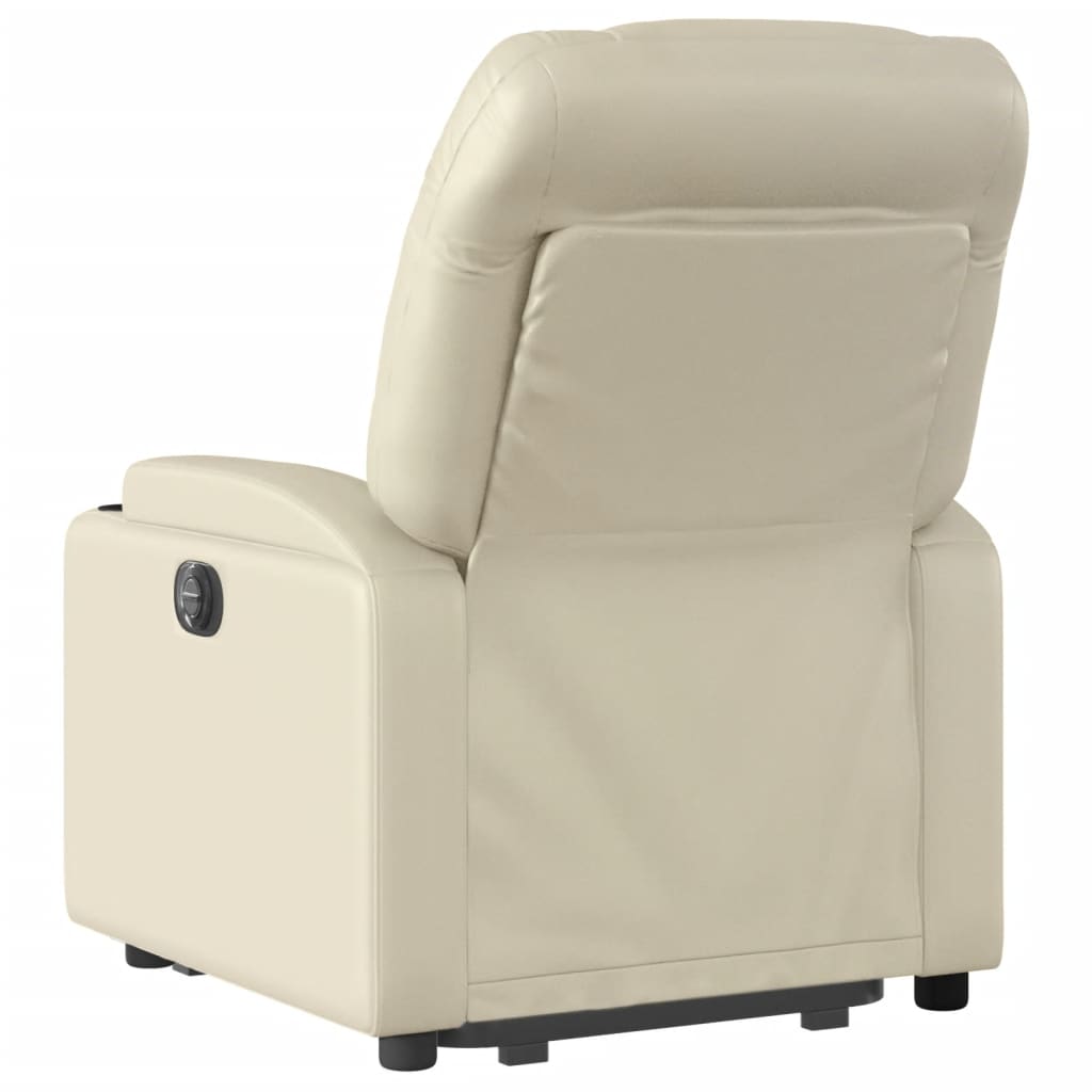 vidaXL Fauteuil inclinable de massage électrique crème similicuir