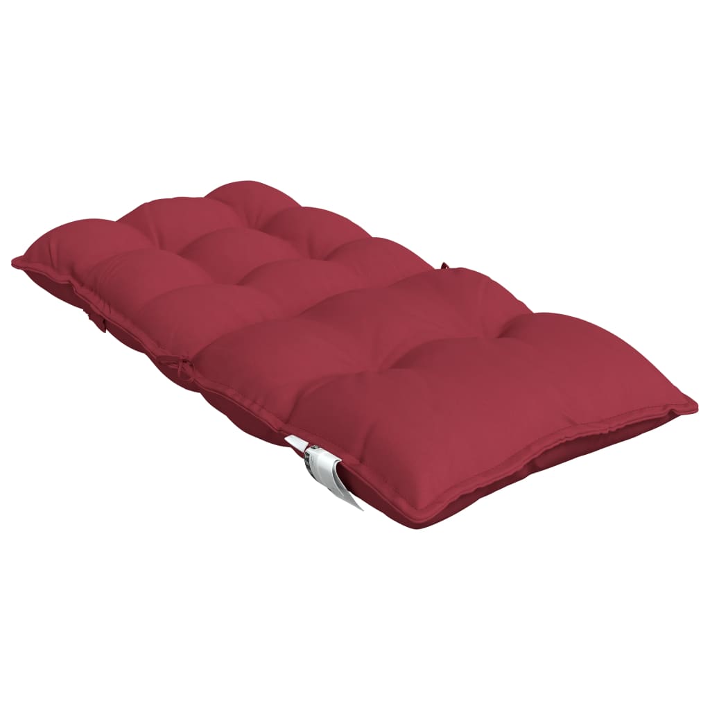 vidaXL Coussins de chaise à dossier bas lot de 2 rouge bordeaux