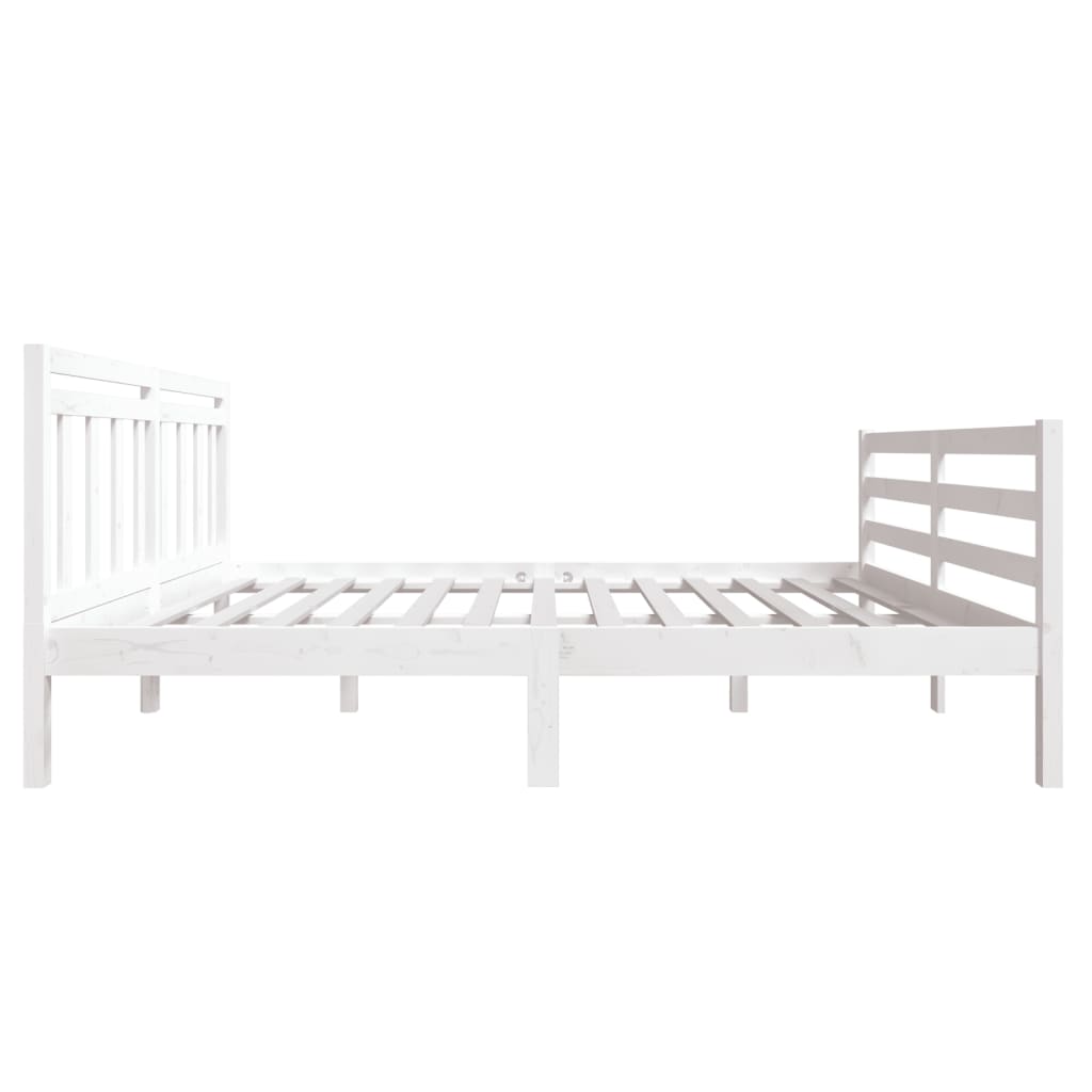 vidaXL Cadre de lit sans matelas blanc bois massif