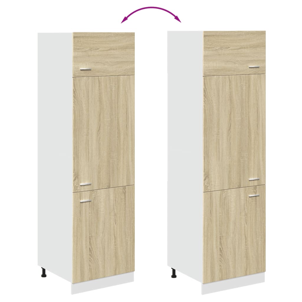 vidaXL Armoire de réfrigérateur Chêne sonoma 60x57x207 cm Aggloméré