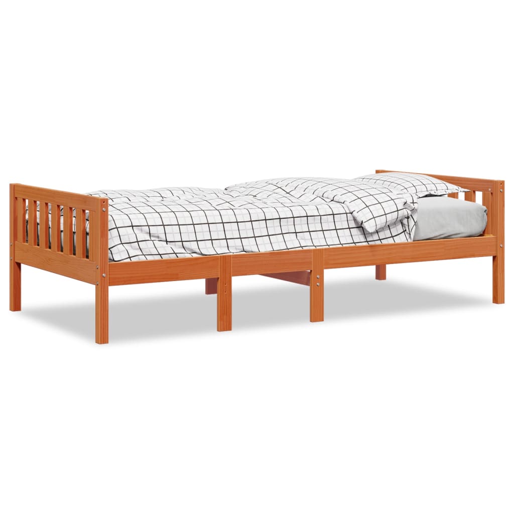 vidaXL Lit pour enfants sans matelas cire marron 80x200 cm pin massif