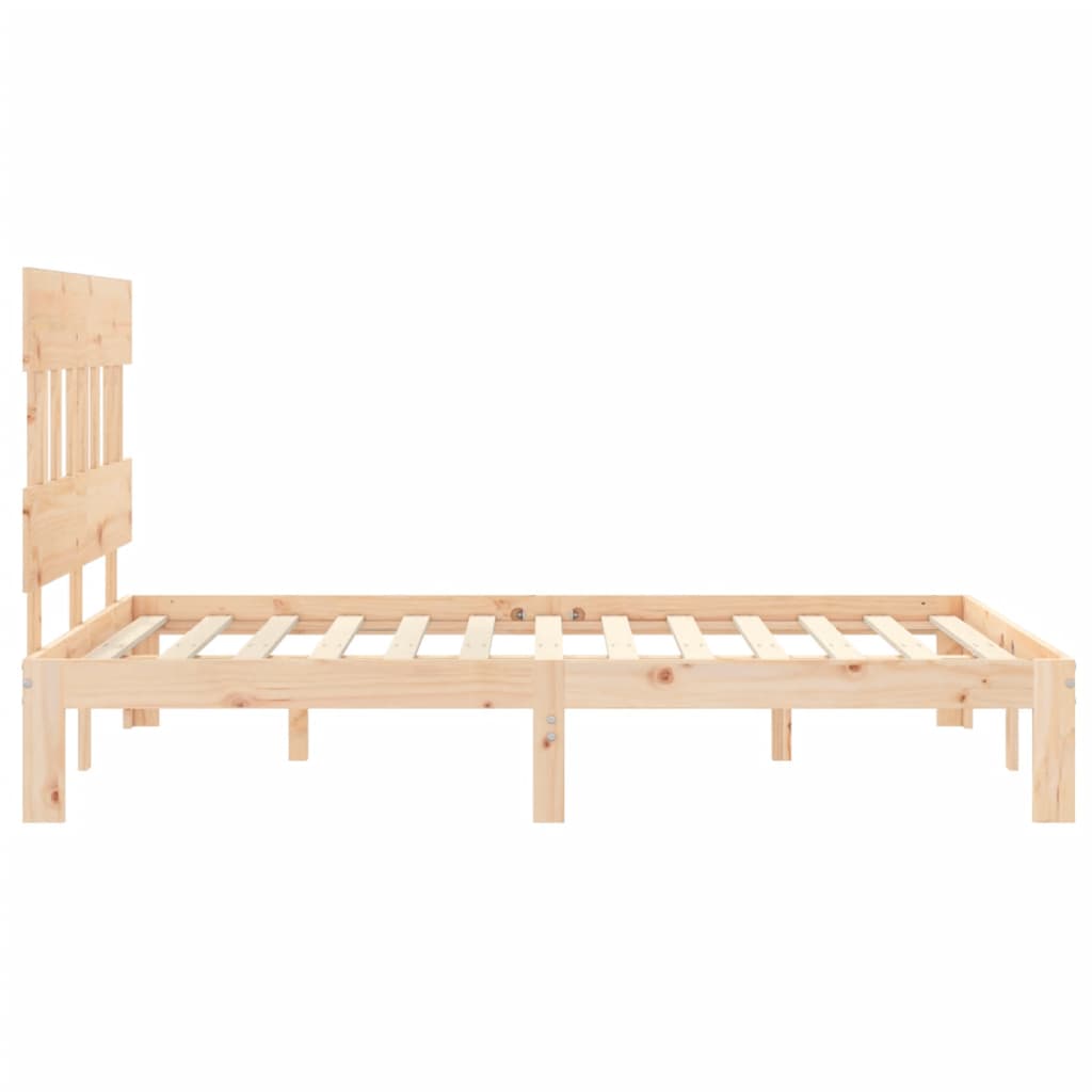 vidaXL Cadre de lit avec tête de lit 140x190 cm bois massif