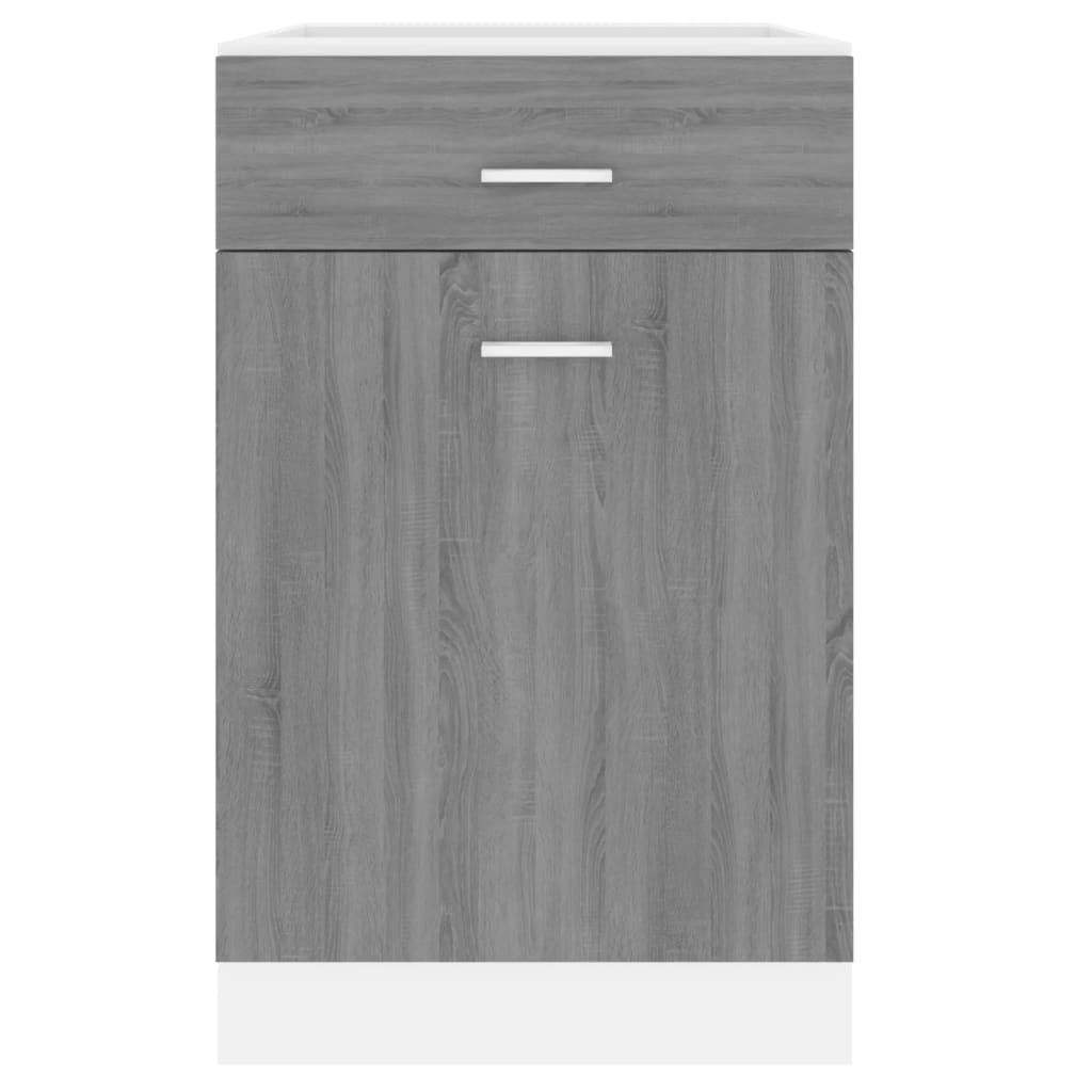 vidaXL Armoire de plancher à tiroir Sonoma gris 50x46x81,5 cm