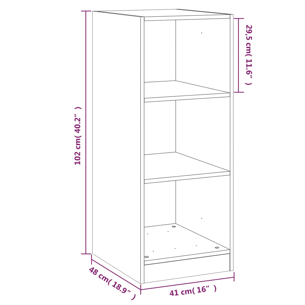 vidaXL Garde-robe chêne sonoma 48x41x102 cm bois d'ingénierie