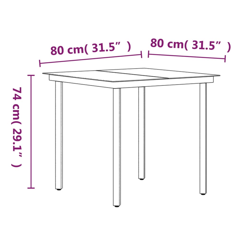 vidaXL Ensemble à manger de jardin et coussins 3 pcs Gris et noir