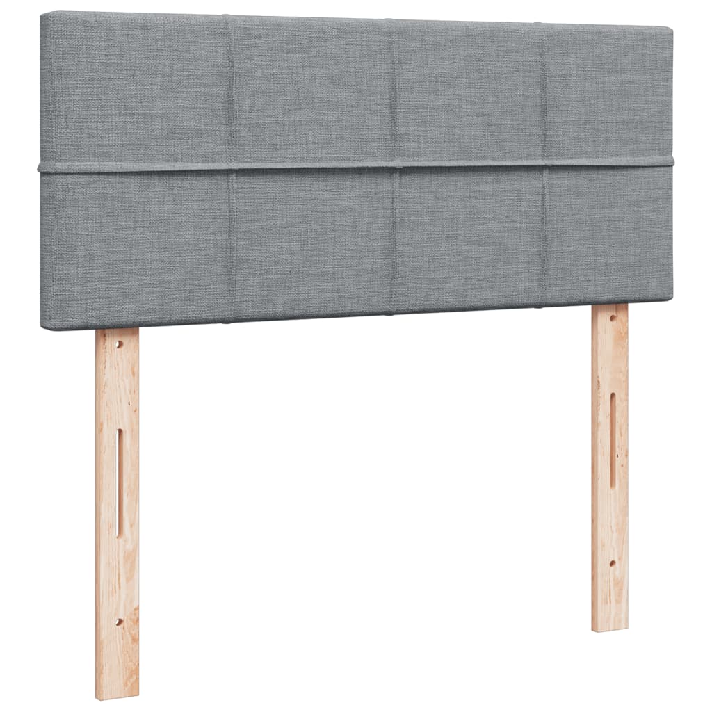 vidaXL Sommier à lattes de lit et matelas gris clair 120x190 cm tissu