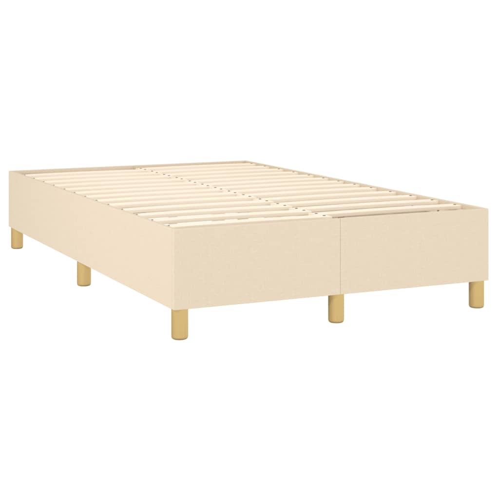 vidaXL Sommier à lattes de lit avec matelas crème 120x190 cm tissu