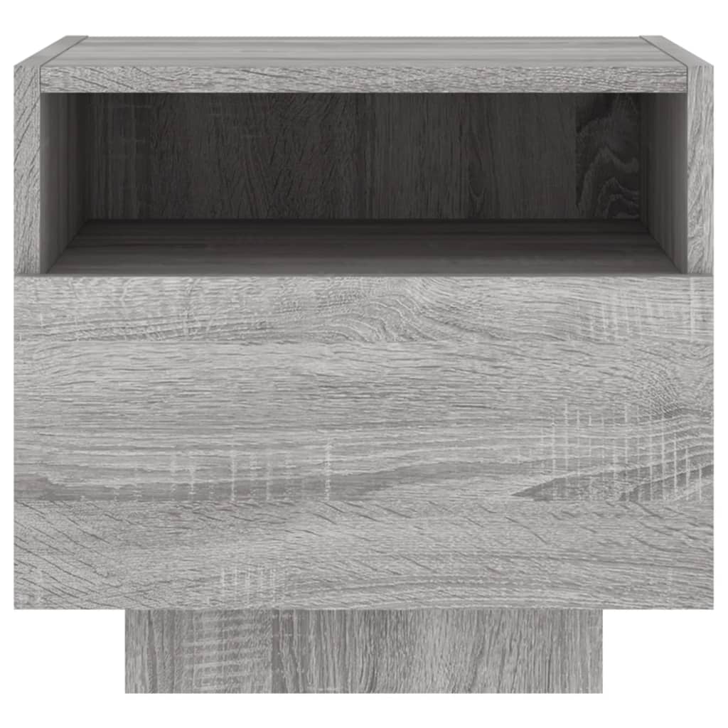 vidaXL Table de chevet avec lumières LED sonoma gris 40x39x37 cm