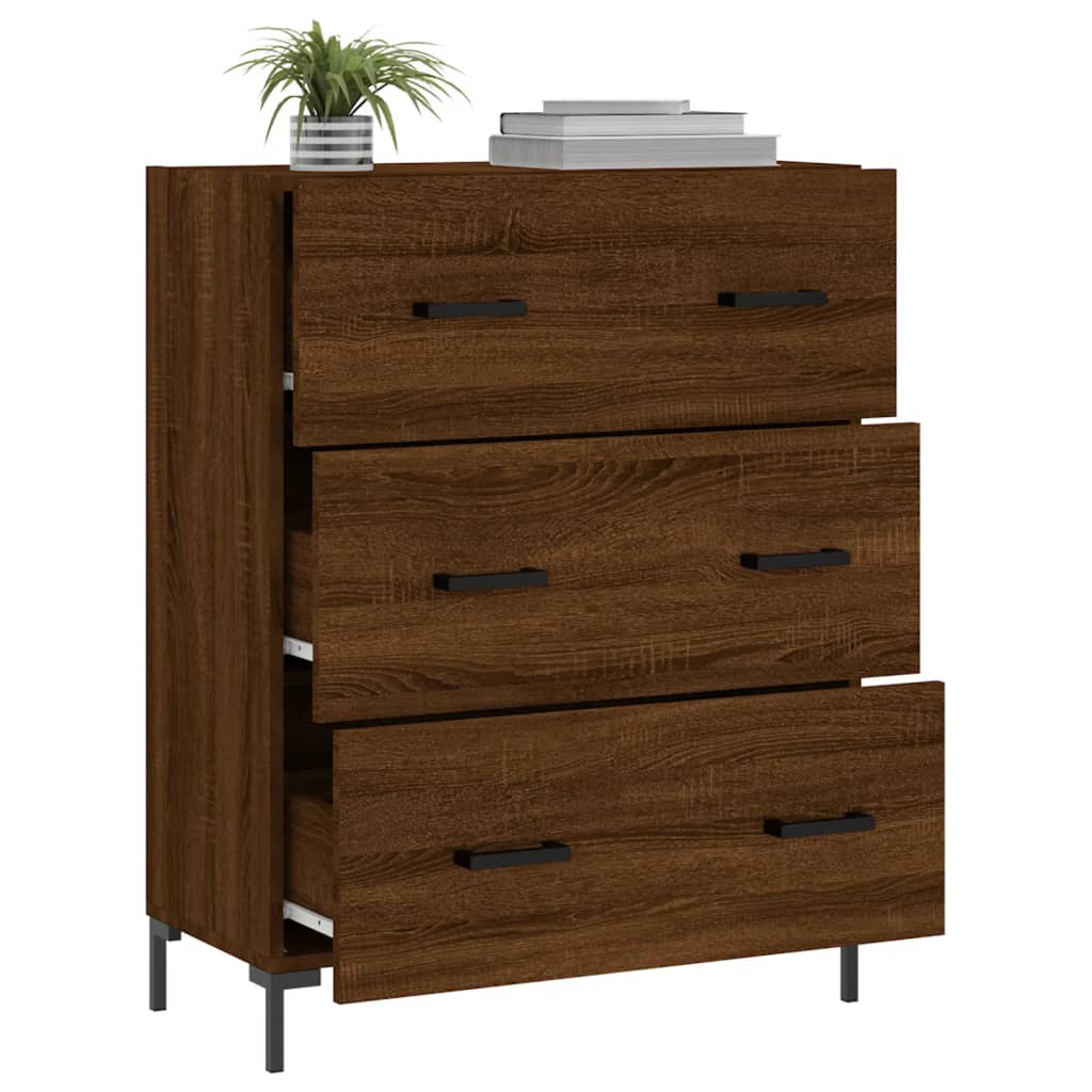 vidaXL Buffet chêne marron 69,5x34x90 cm bois d'ingénierie