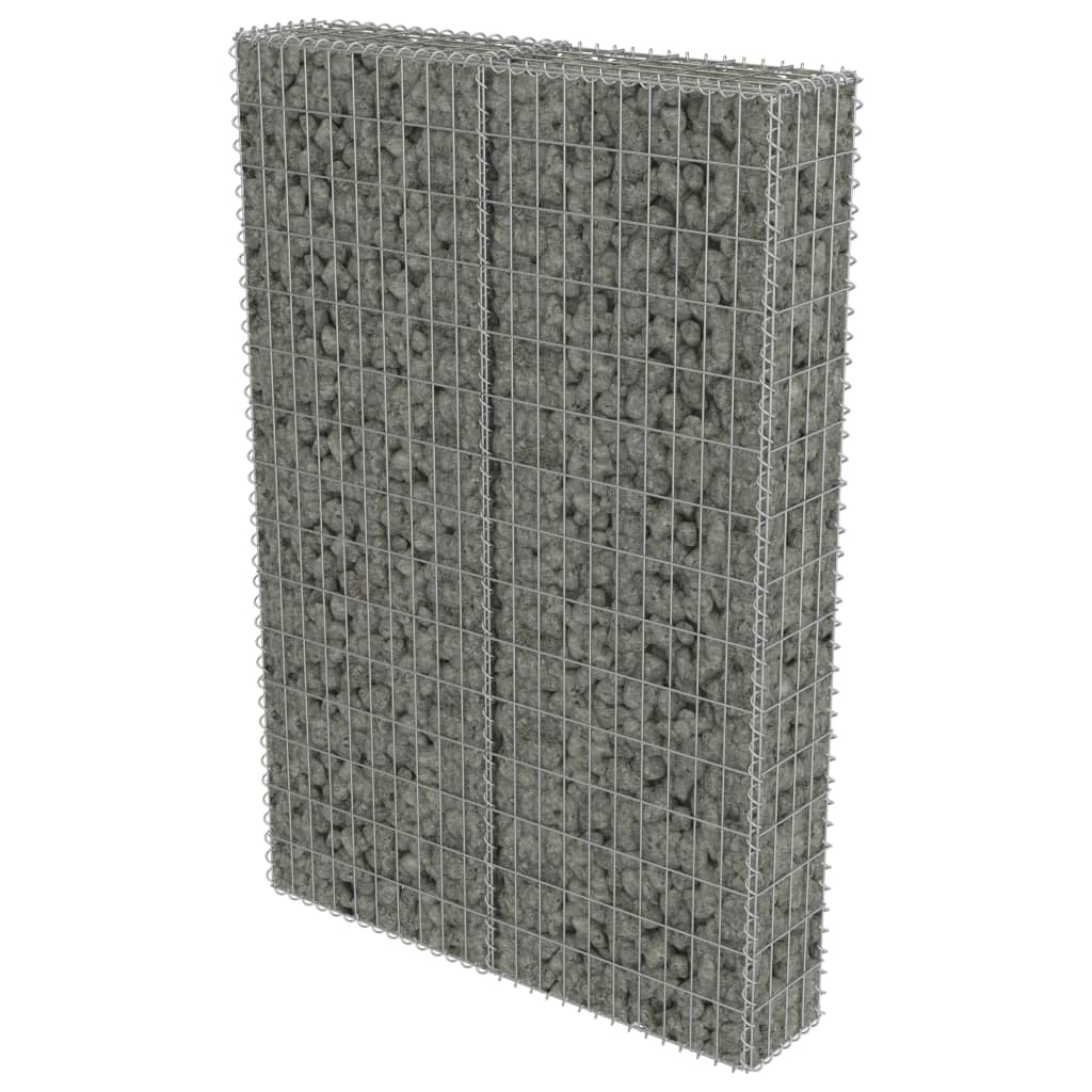 vidaXL Mur à gabion avec couvercles Acier galvanisé 100x20x150 cm