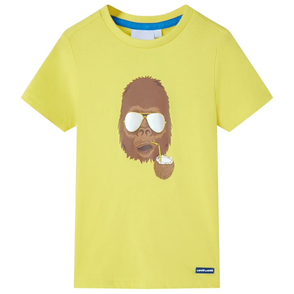 T-shirt pour enfants avec manches courtes jaune 92