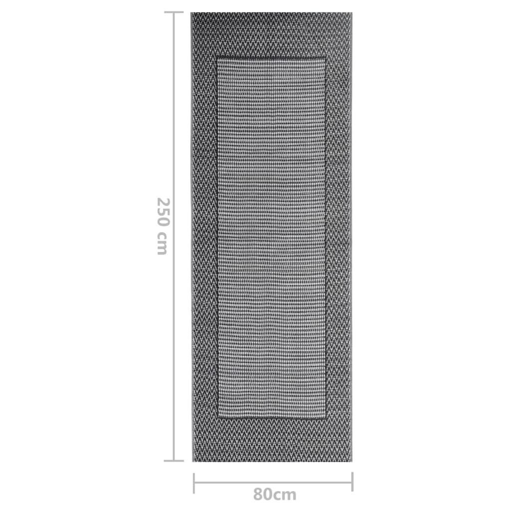 vidaXL Tapis d'extérieur Noir 80x150 cm PP