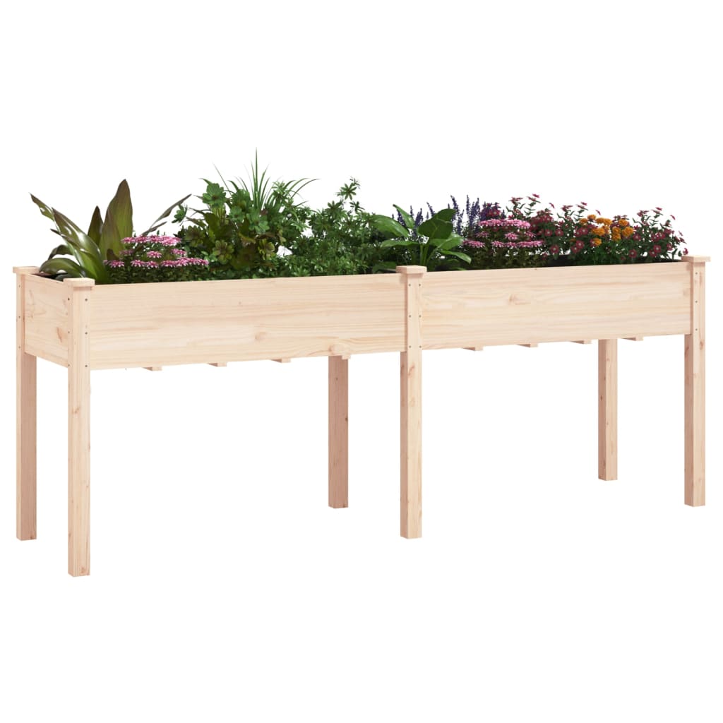 vidaXL Jardinière avec doublure 203x53x76 cm bois massif de sapin