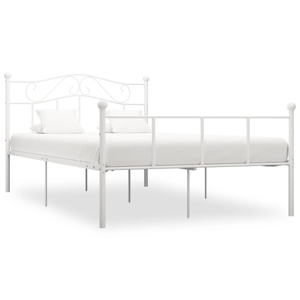 vidaXL Cadre de lit sans matelas blanc métal 140x200 cm