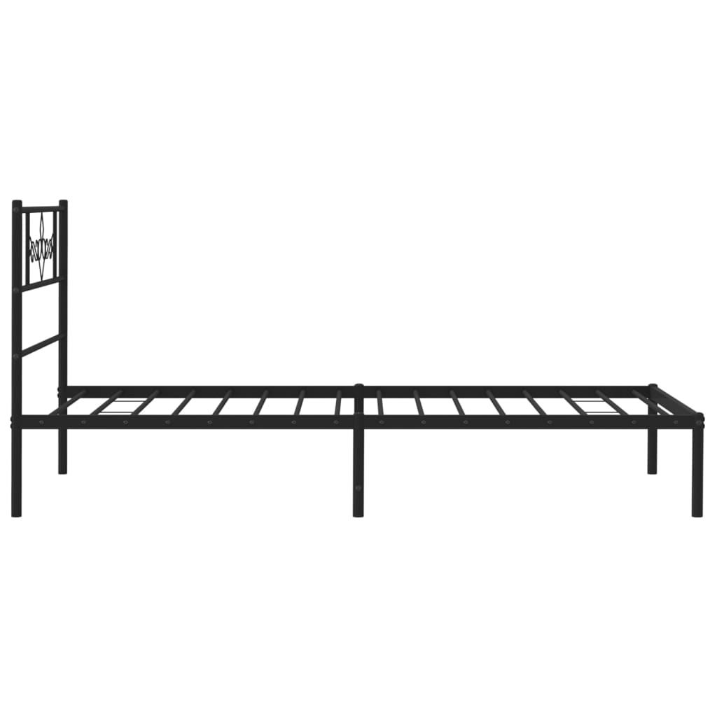 vidaXL Cadre de lit métal sans matelas avec tête de lit noir 100x200cm