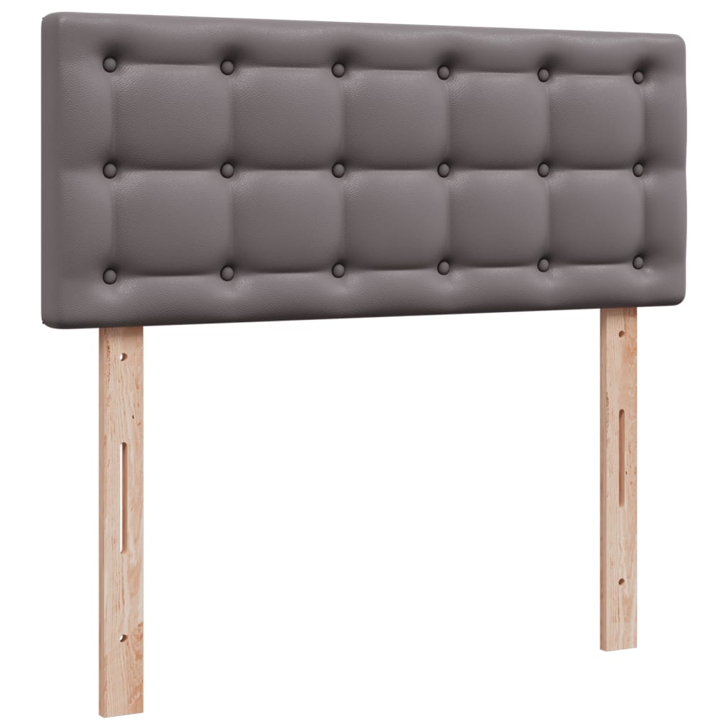 vidaXL Sommier à lattes de lit avec matelas gris 120x190 cm similicuir