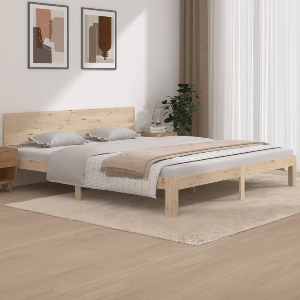 vidaXL Cadre de lit bois massif 180x200 cm super king