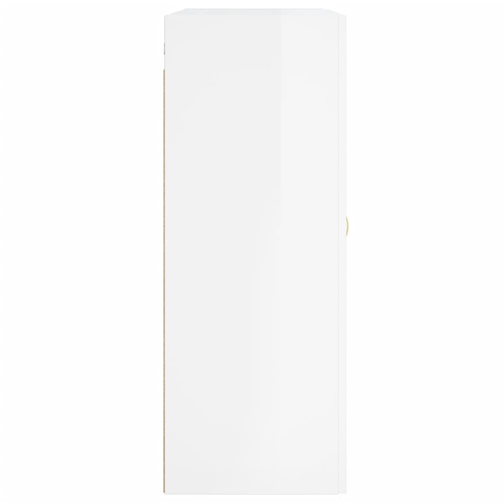 vidaXL Armoires murales 2 pcs blanc brillant bois d'ingénierie