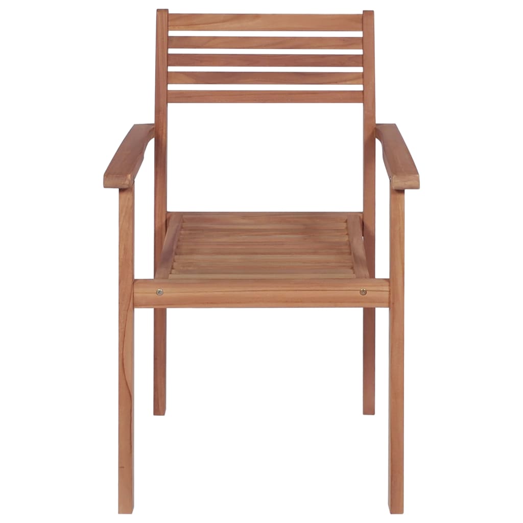 vidaXL Chaises de jardin lot de 4 et coussins beige bois teck solide