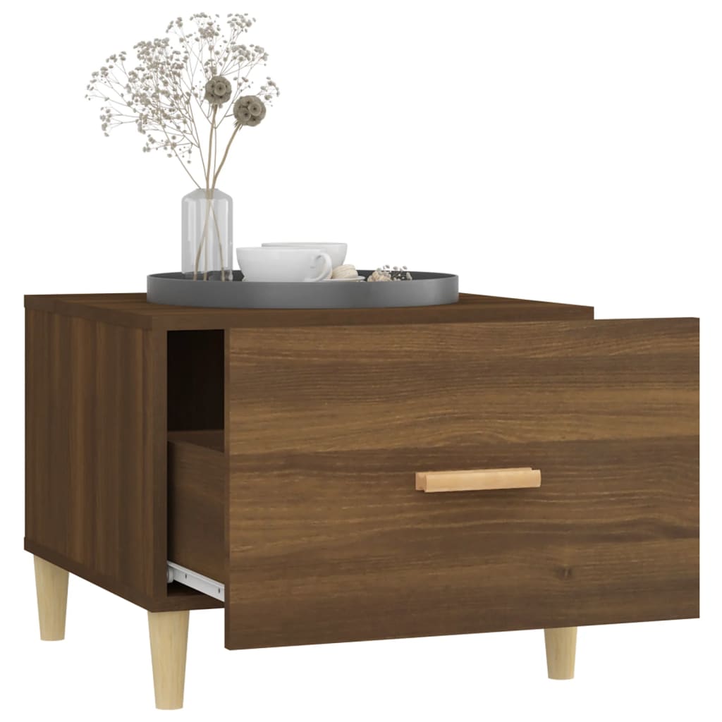 vidaXL Table basse Chêne marron 50x50x40 cm Bois d'ingénierie