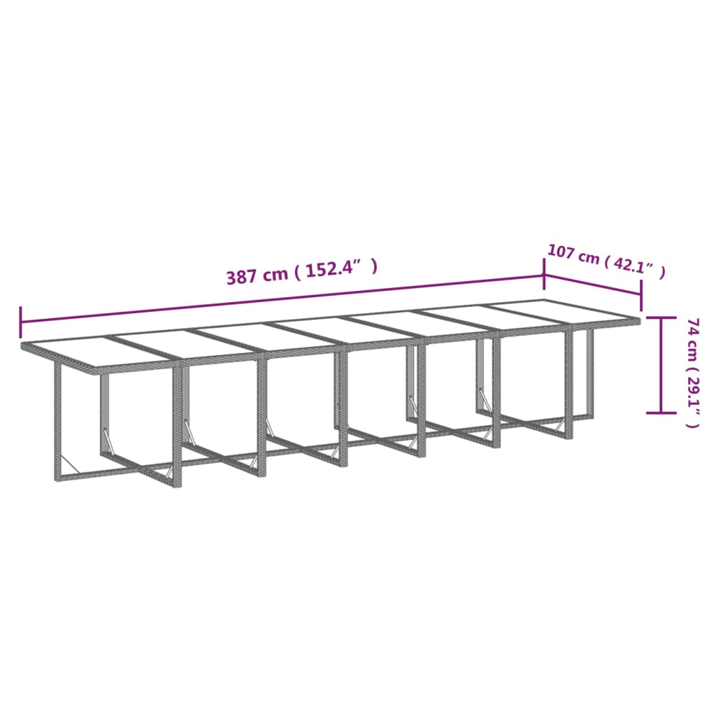 vidaXL Ensemble à manger de jardin coussins 15 pcs Résine tressée Noir