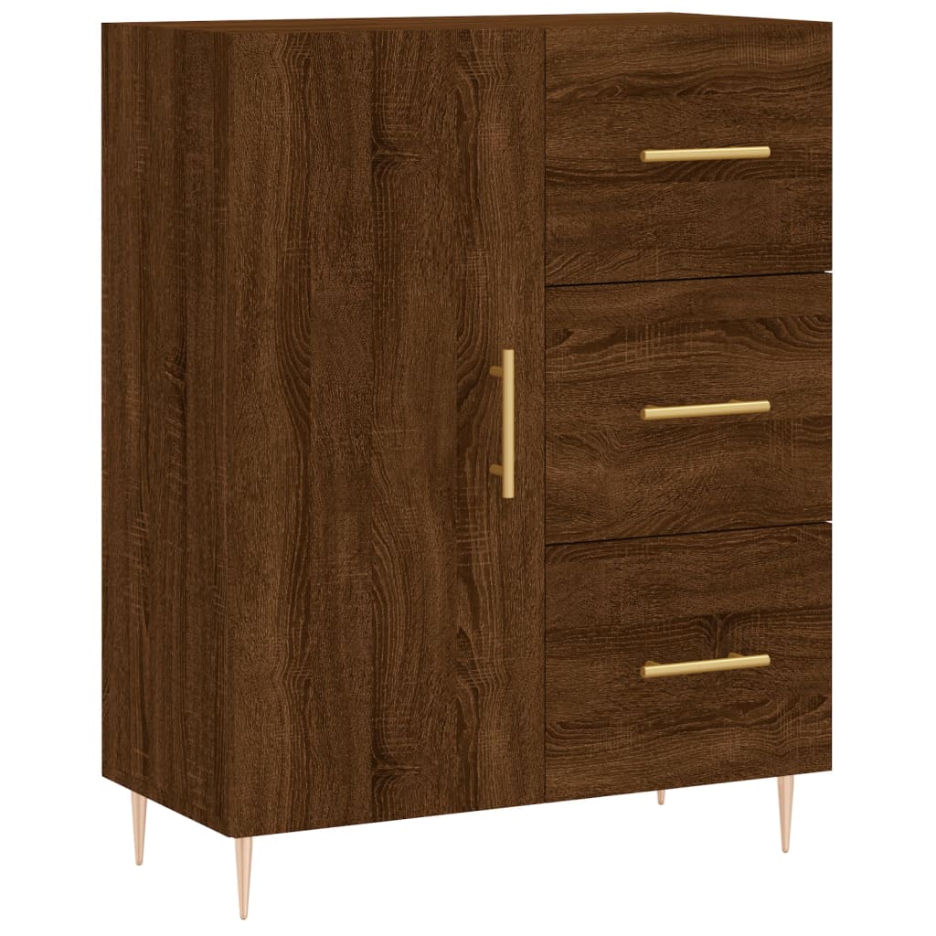 vidaXL Buffet haut Chêne marron 69,5x34x180 cm Bois d'ingénierie