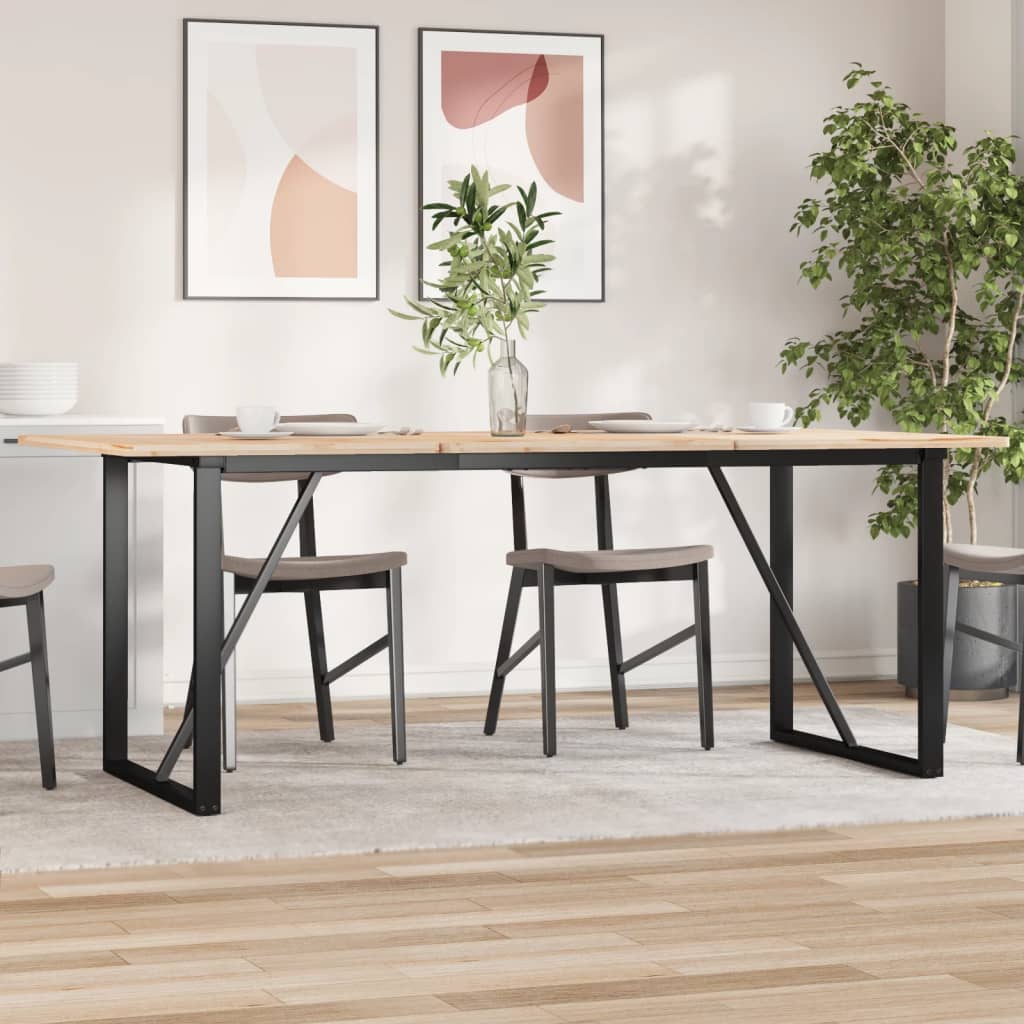 vidaXL Pieds de table à manger cadre en O 180x80x73 cm fonte