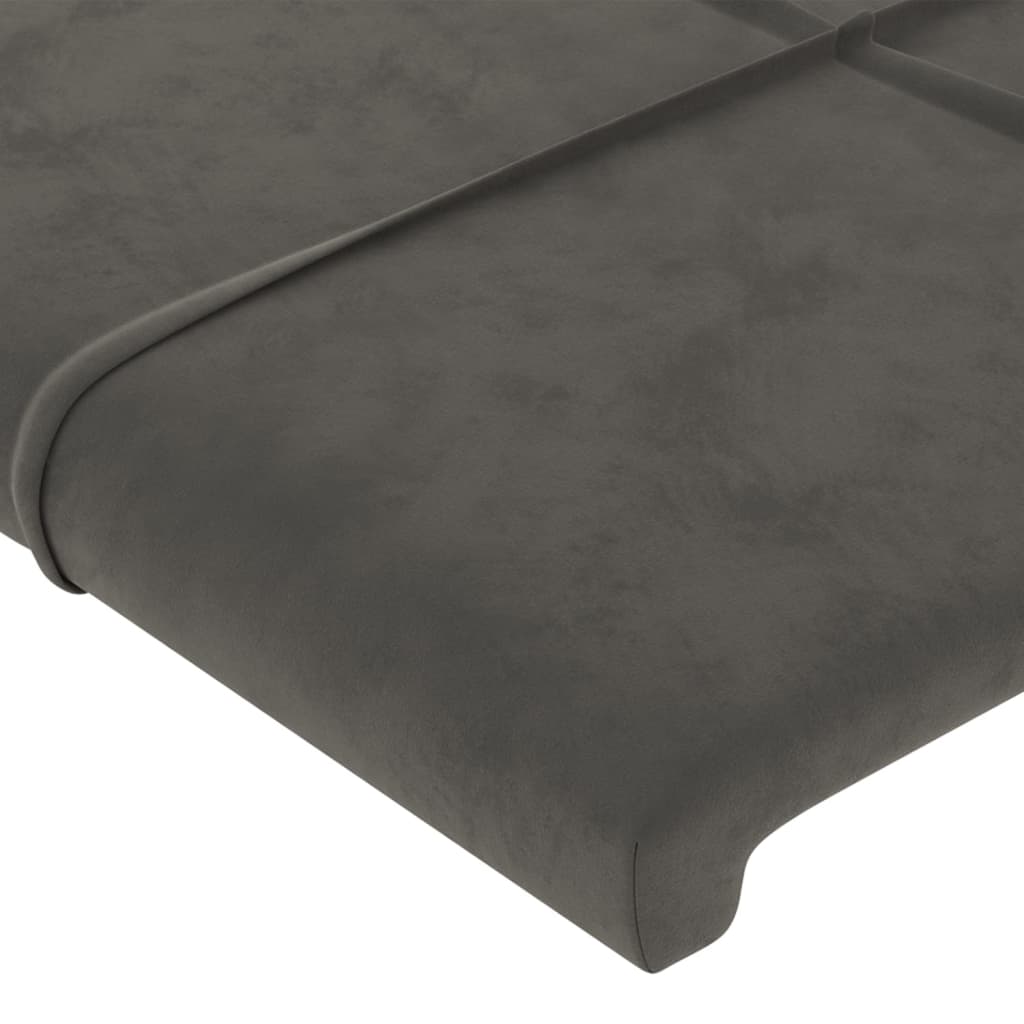 vidaXL Tête de lit avec oreilles Gris foncé 163x23x118/128 cm Velours