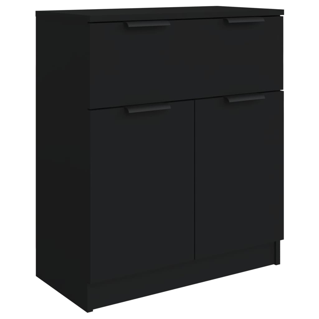 vidaXL Buffets 3 pcs noir bois d'ingénierie