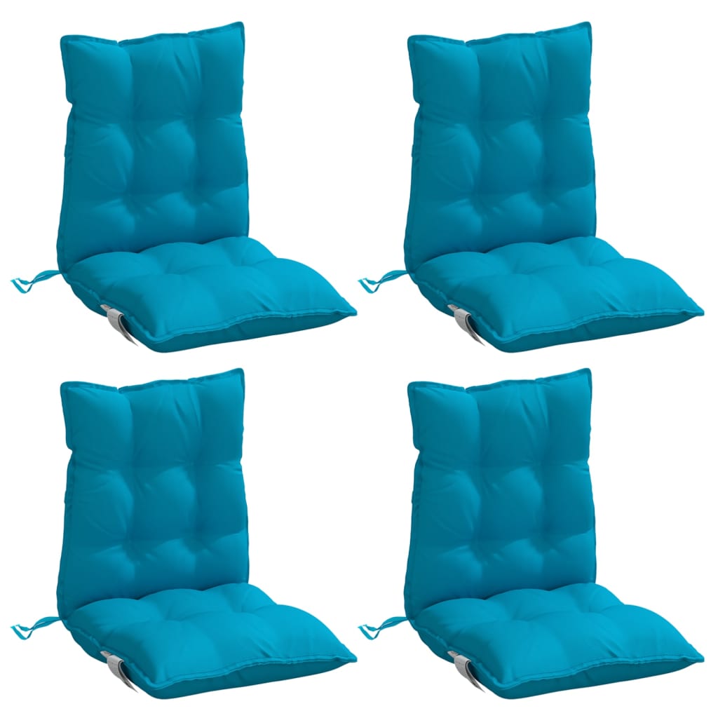 vidaXL Coussins de chaise à dossier bas lot de 4 bleu clair