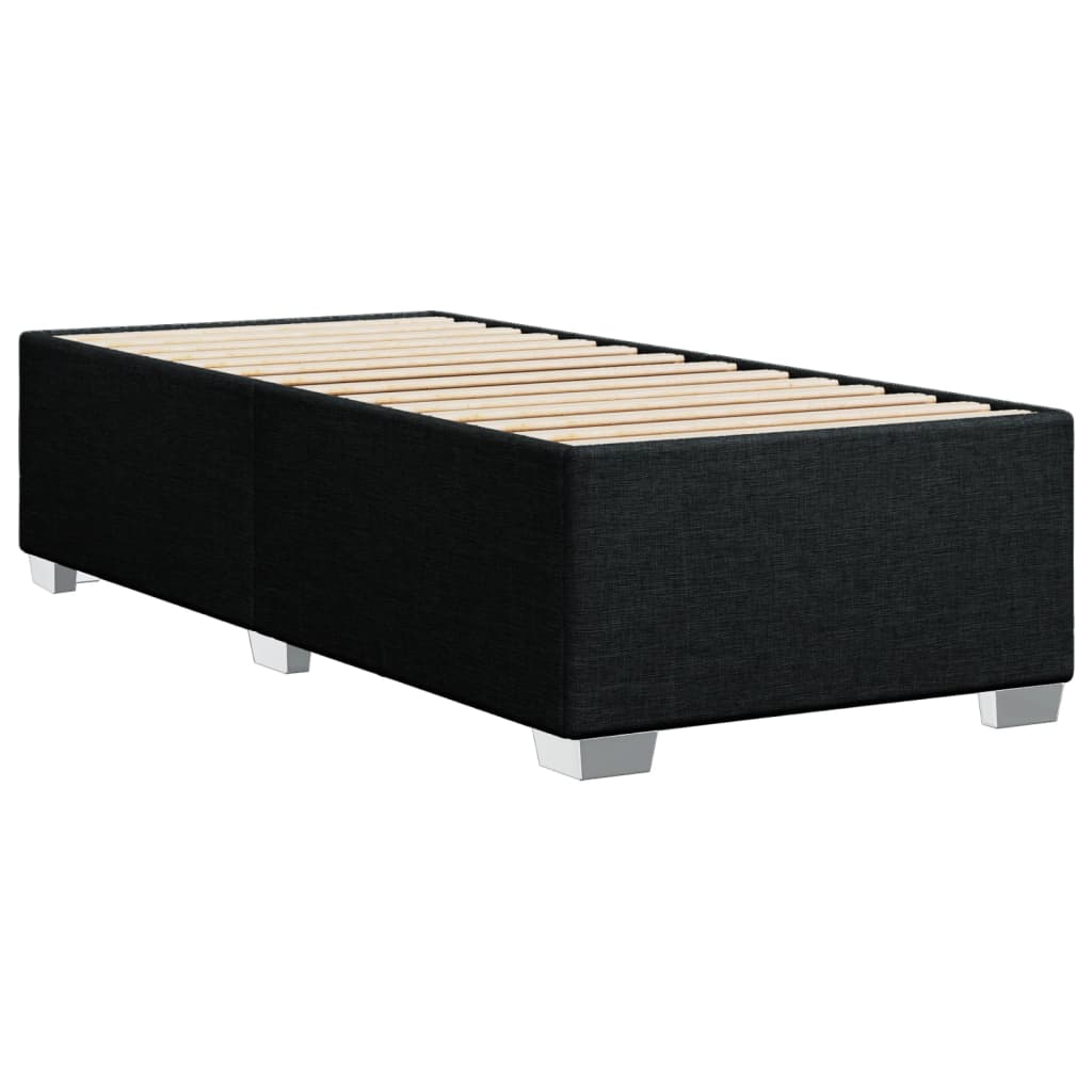 vidaXL Sommier à lattes de lit avec matelas Noir 90x190 cm Tissu