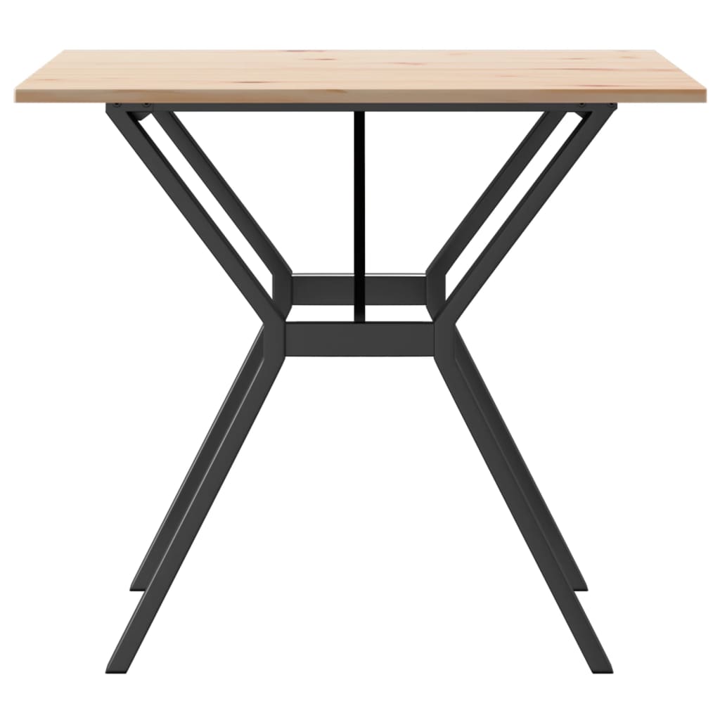 vidaXL Table à manger cadre en Y 80x80x75 cm bois de pin massif fonte