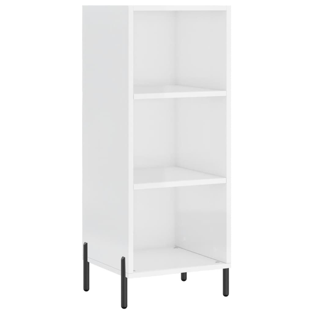 vidaXL Buffet haut Blanc brillant 34,5x34x180 cm Bois d'ingénierie