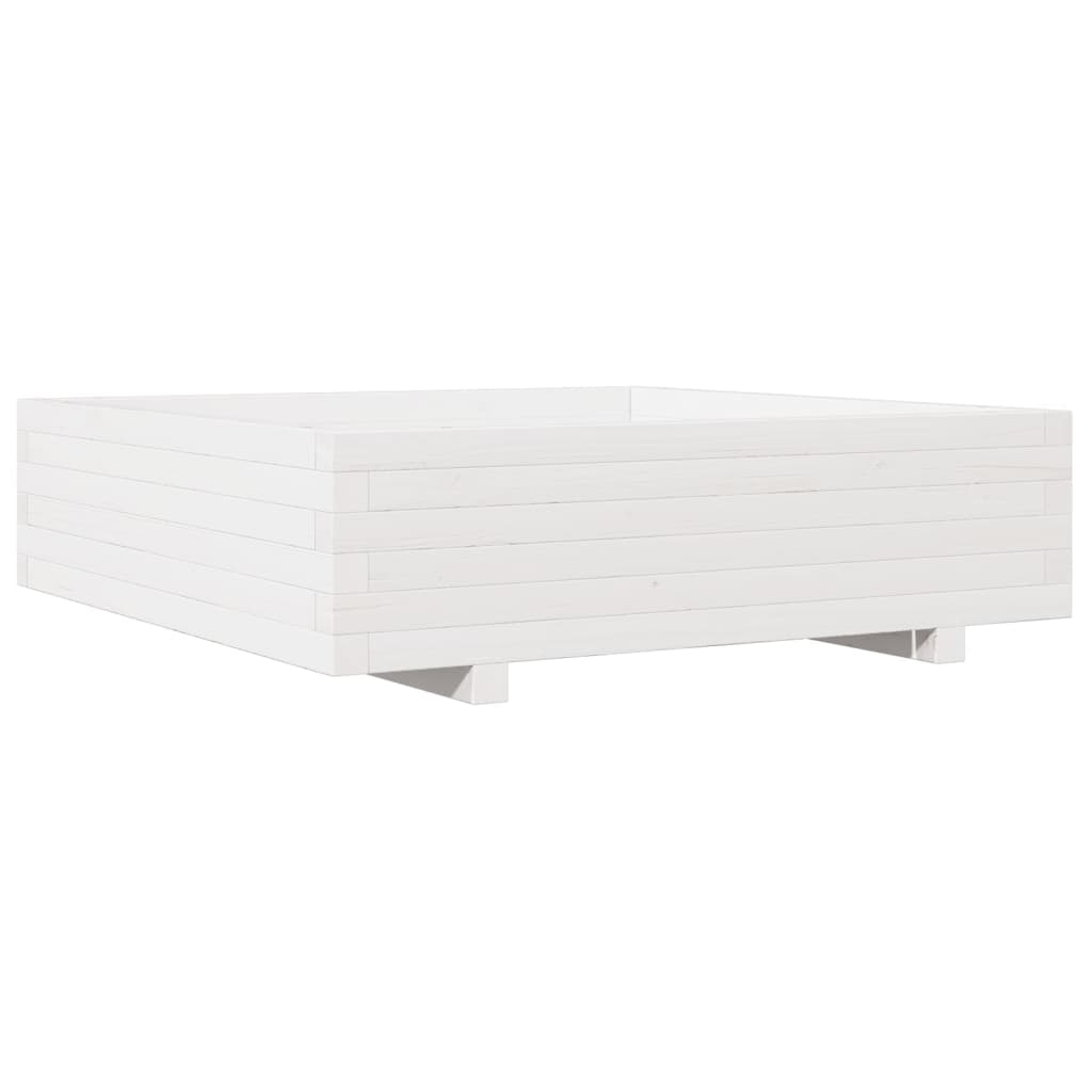 vidaXL Jardinière blanc 90x90x26,5 cm bois de pin massif