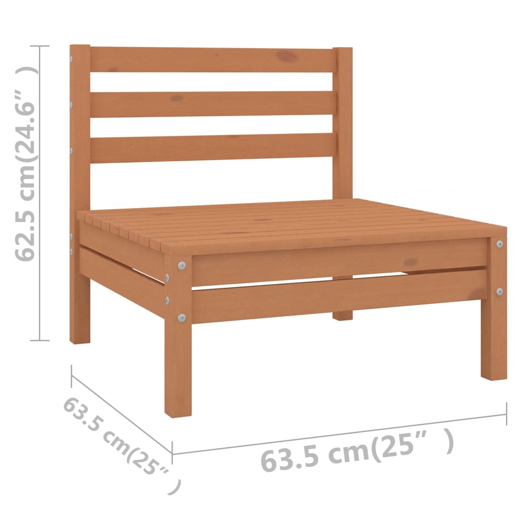 vidaXL Salon de jardin 8 pcs Marron miel Bois de pin massif