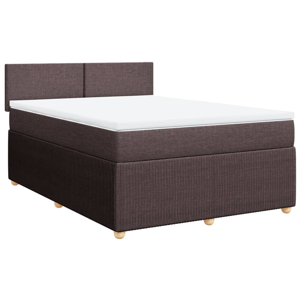 vidaXL Sommier à lattes de lit avec matelas Marron foncé 140x200 cm