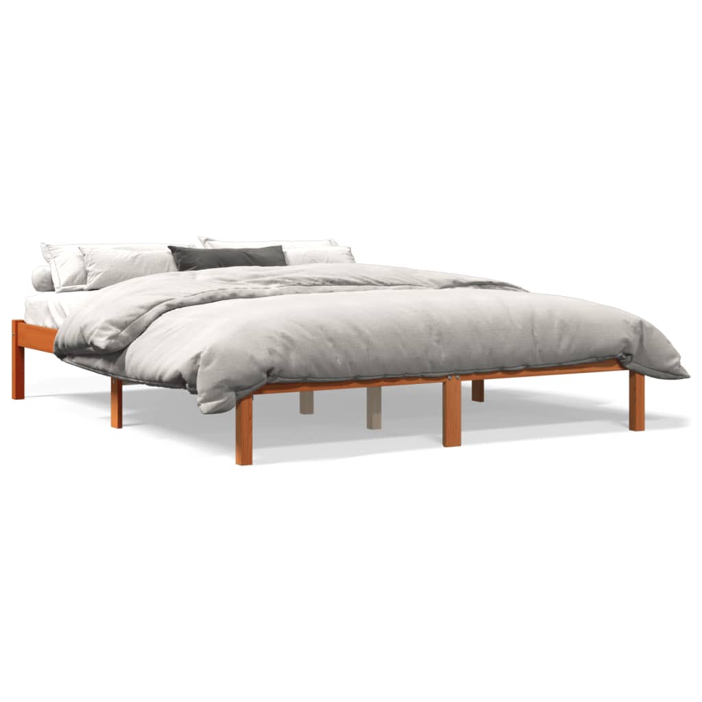 vidaXL Cadre de lit sans matelas cire marron 160x200cm bois pin massif