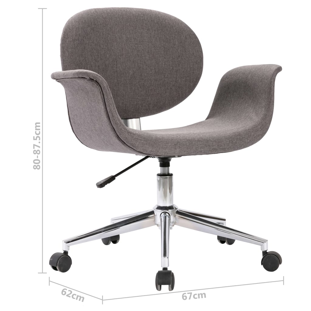 vidaXL Chaise pivotante à manger Gris Tissu