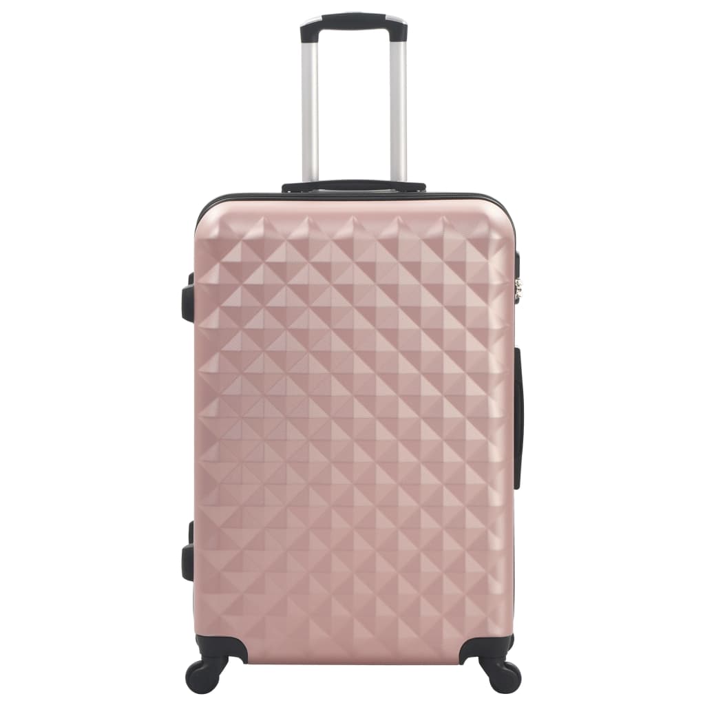 vidaXL Valise rigide 3 pcs Doré rose ABS