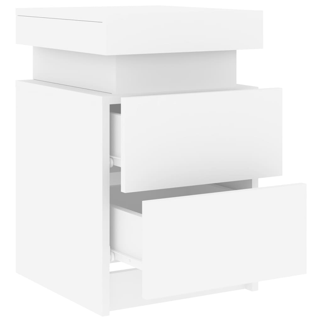 vidaXL Table de chevet avec lumières LED blanc 35x39x55 cm