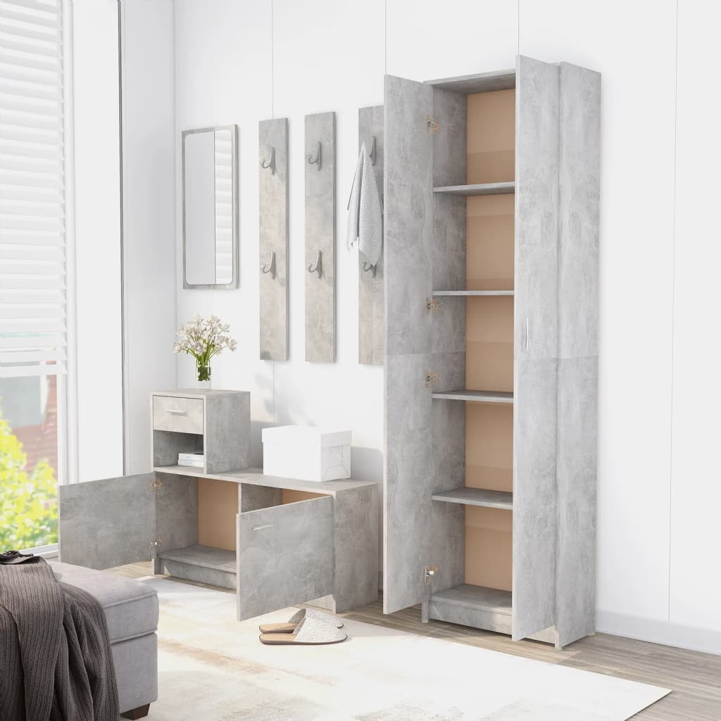 vidaXL Garde-robe de couloir Gris béton 55x25x189 cm Bois d'ingénierie