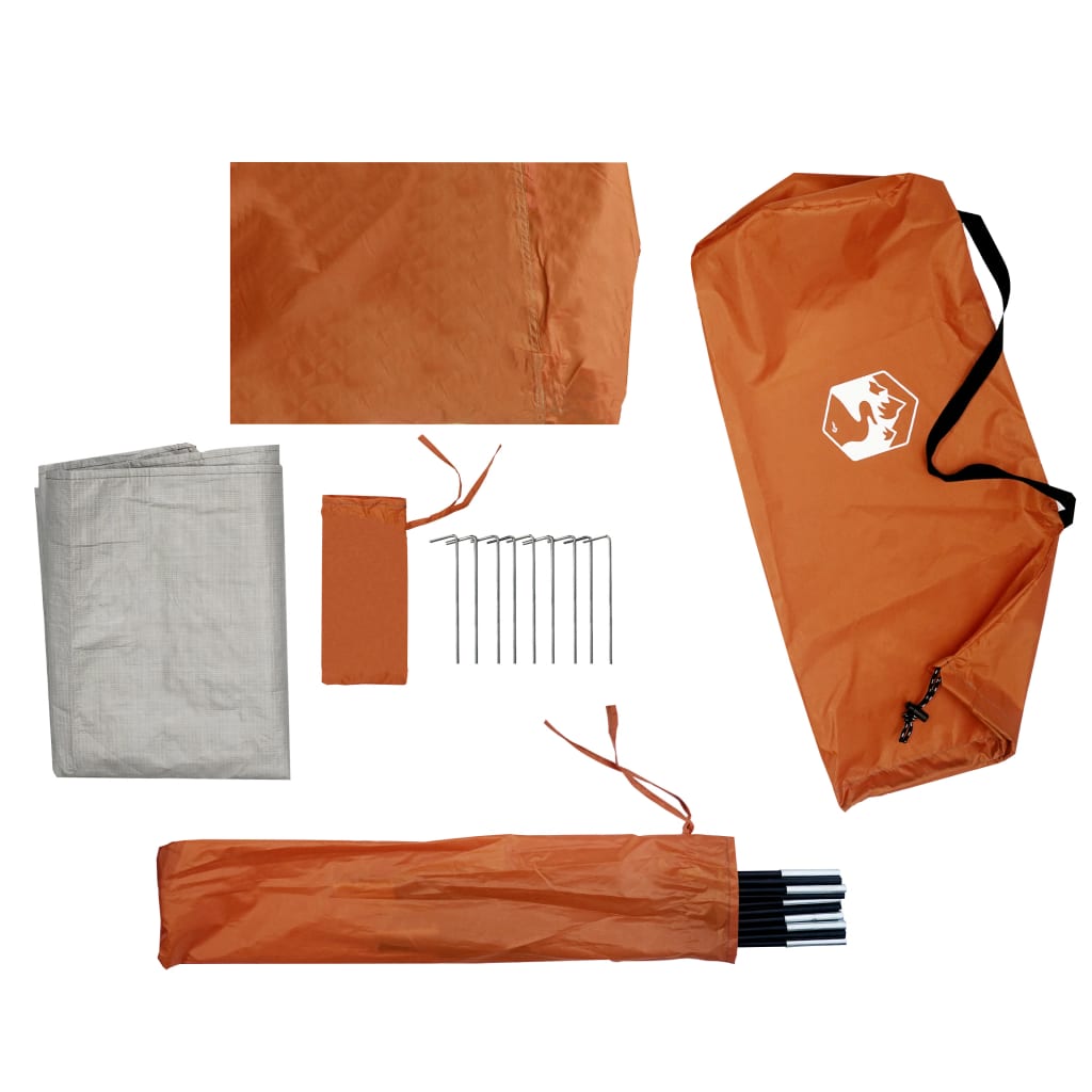 vidaXL Tente de camping à dôme 3 personnes orange imperméable