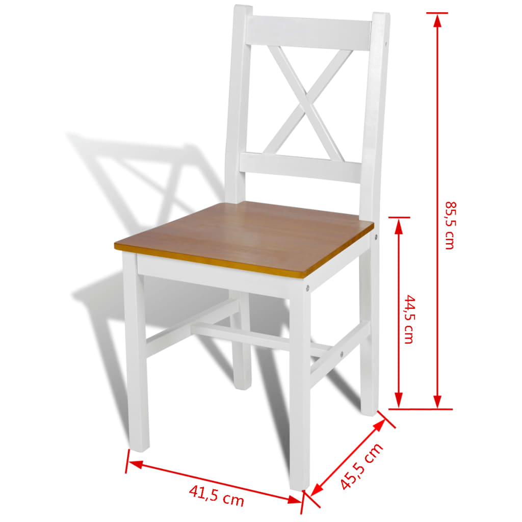 vidaXL Chaises à manger lot de 2 blanc bois de pin