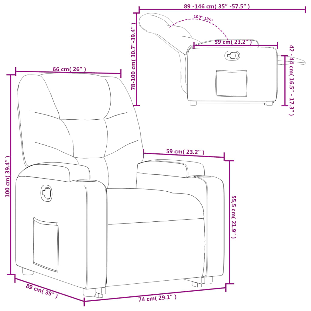 vidaXL Fauteuil inclinable vert foncé tissu