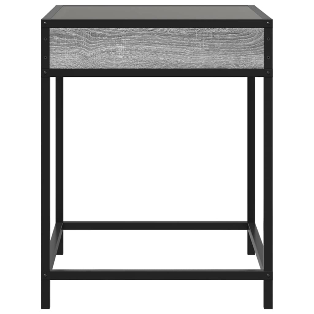 vidaXL Table de chevet avec LED infini sonoma gris 40x40x51 cm