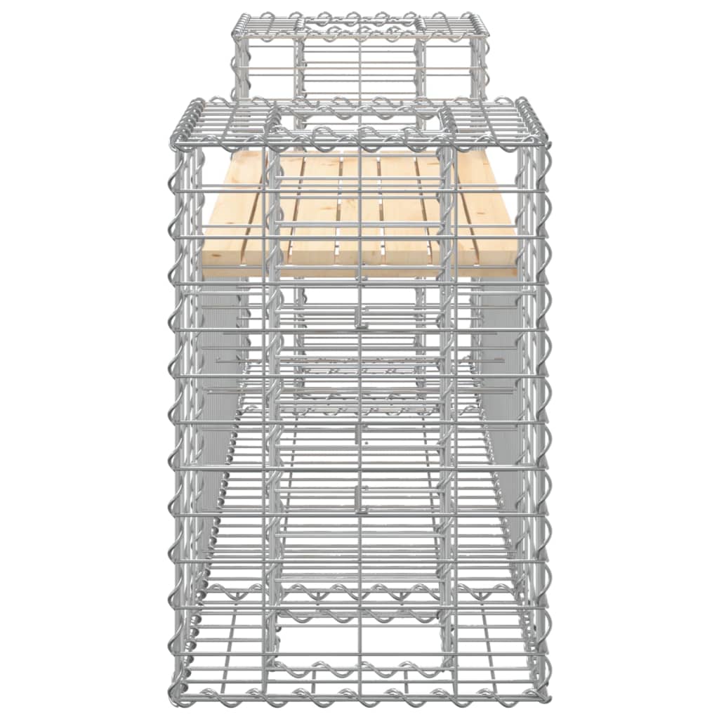 vidaXL Banc de jardin design gabion 183x41x60,5 cm bois massif de pin